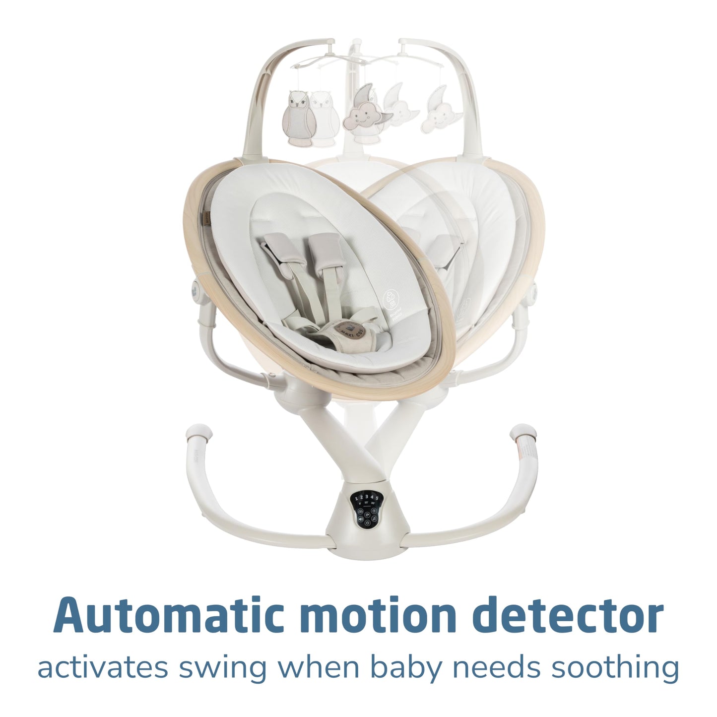 Maxi-Cosi Cassia Smart Baby Swing | 360° Rotation, 5 Speeds – Classic Oat
