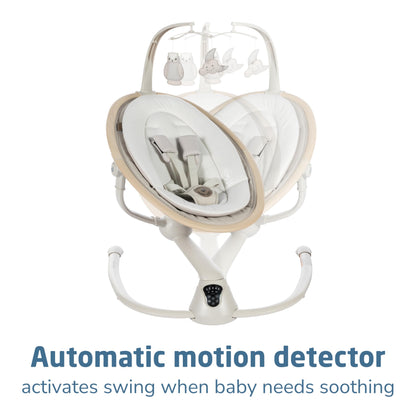 Maxi-Cosi Cassia Smart Baby Swing | 360° Rotation, 5 Speeds – Classic Oat