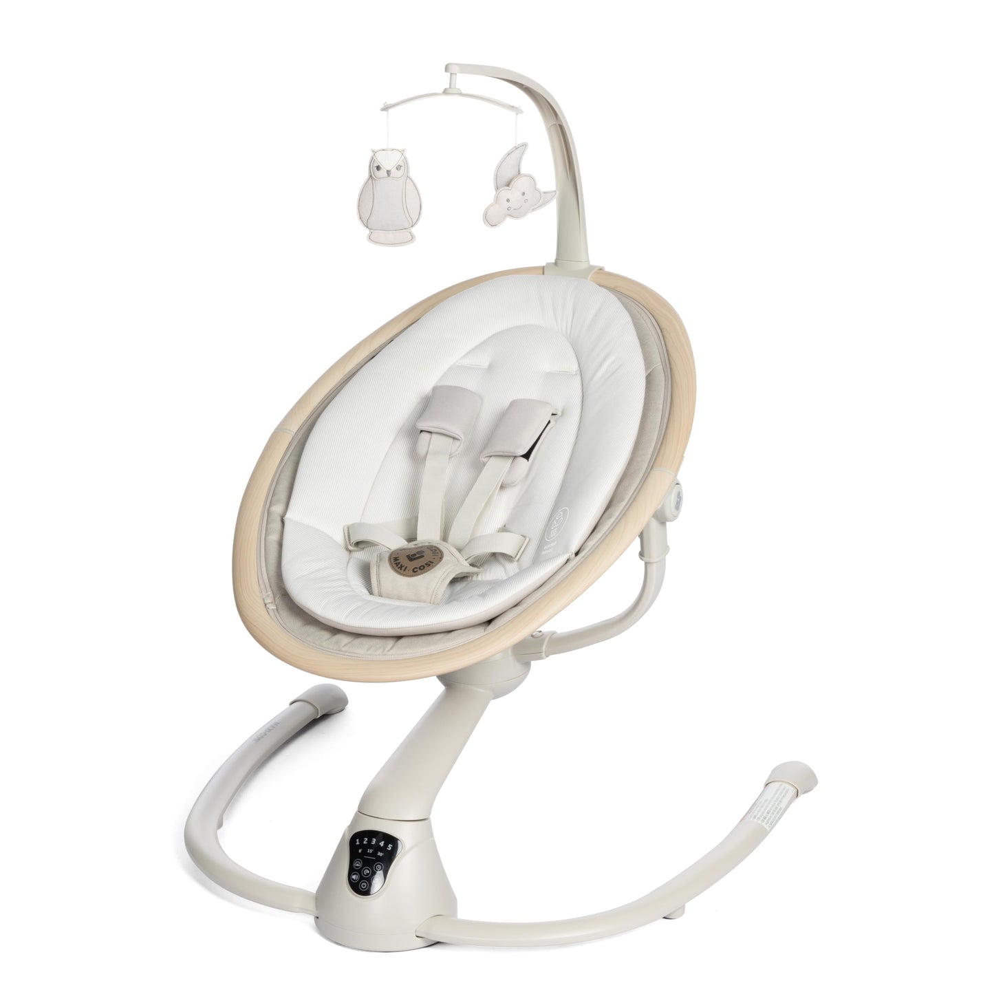 Maxi-Cosi Cassia Smart Baby Swing | 360° Rotation, 5 Speeds – Classic Oat