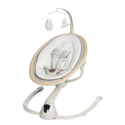 Maxi-Cosi Cassia Smart Baby Swing | 360° Rotation, 5 Speeds – Classic Oat