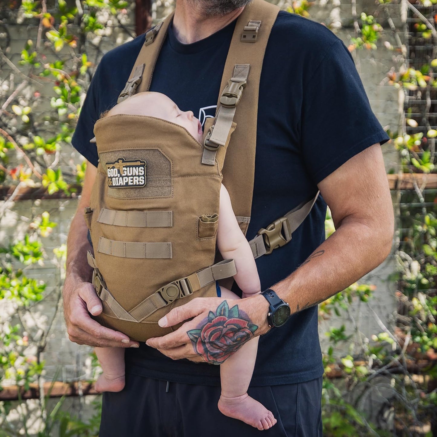 Tactical Baby Gear MOLLE Baby Carrier for Dads, Black
