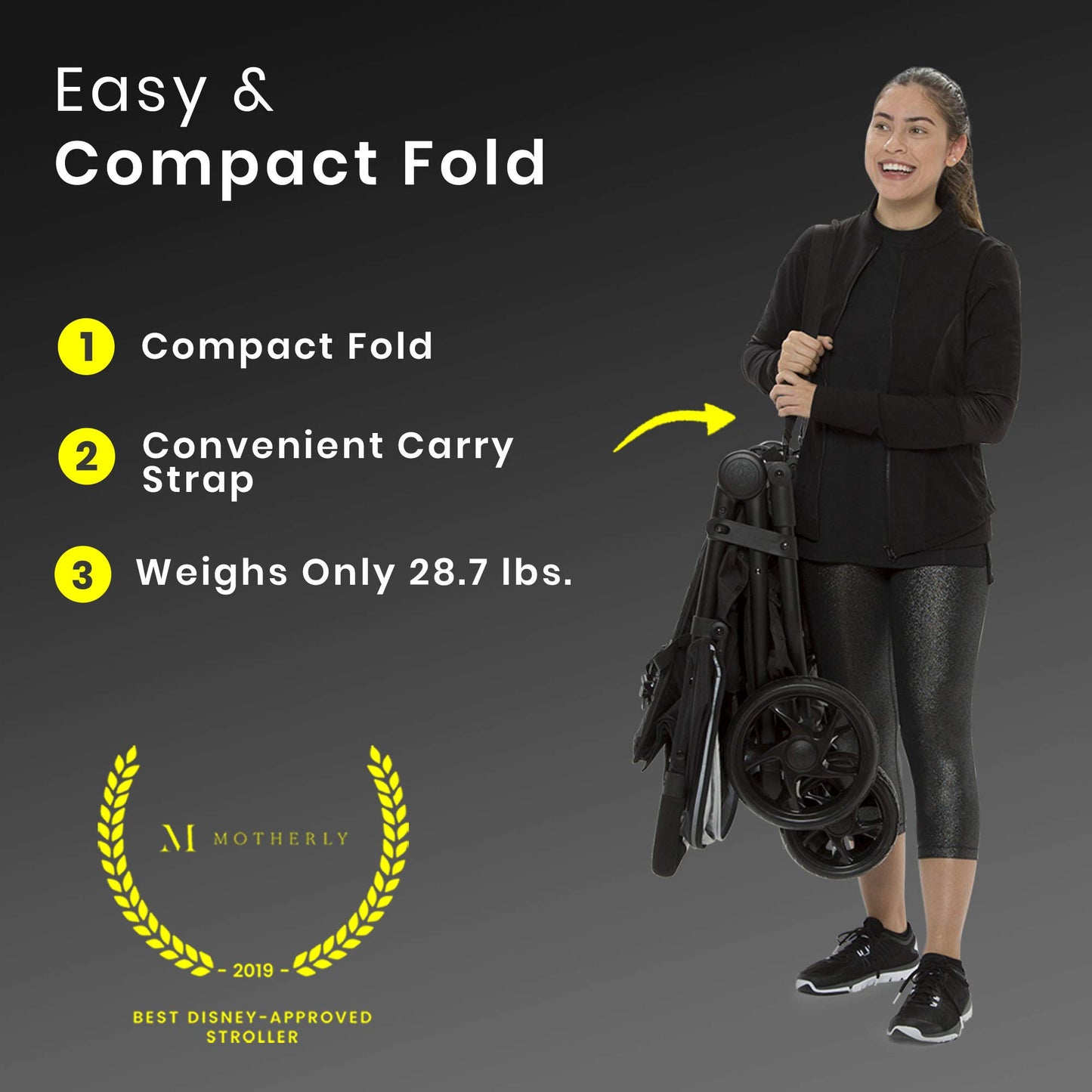Jeep Destination Ultralight Side-by-Side Double Stroller – Midnight
