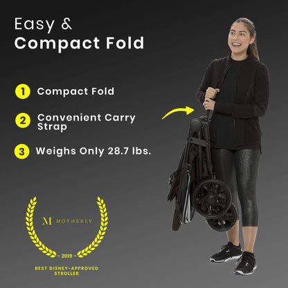 Jeep Destination Ultralight Side-by-Side Double Stroller – Midnight
