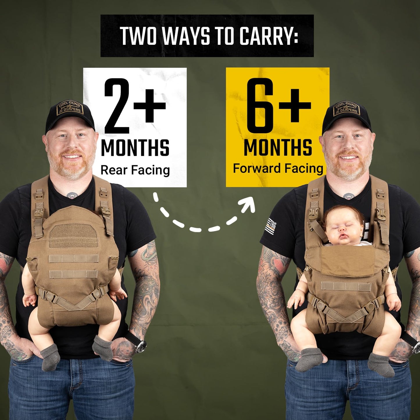 Tactical Baby Gear MOLLE Baby Carrier for Dads, Black