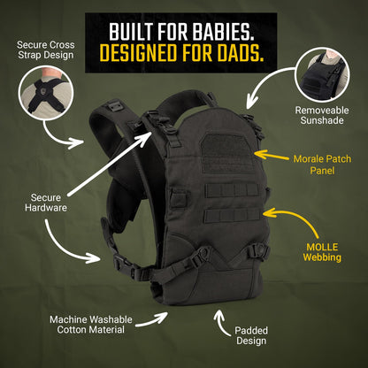 Tactical Baby Gear MOLLE Baby Carrier for Dads, Black