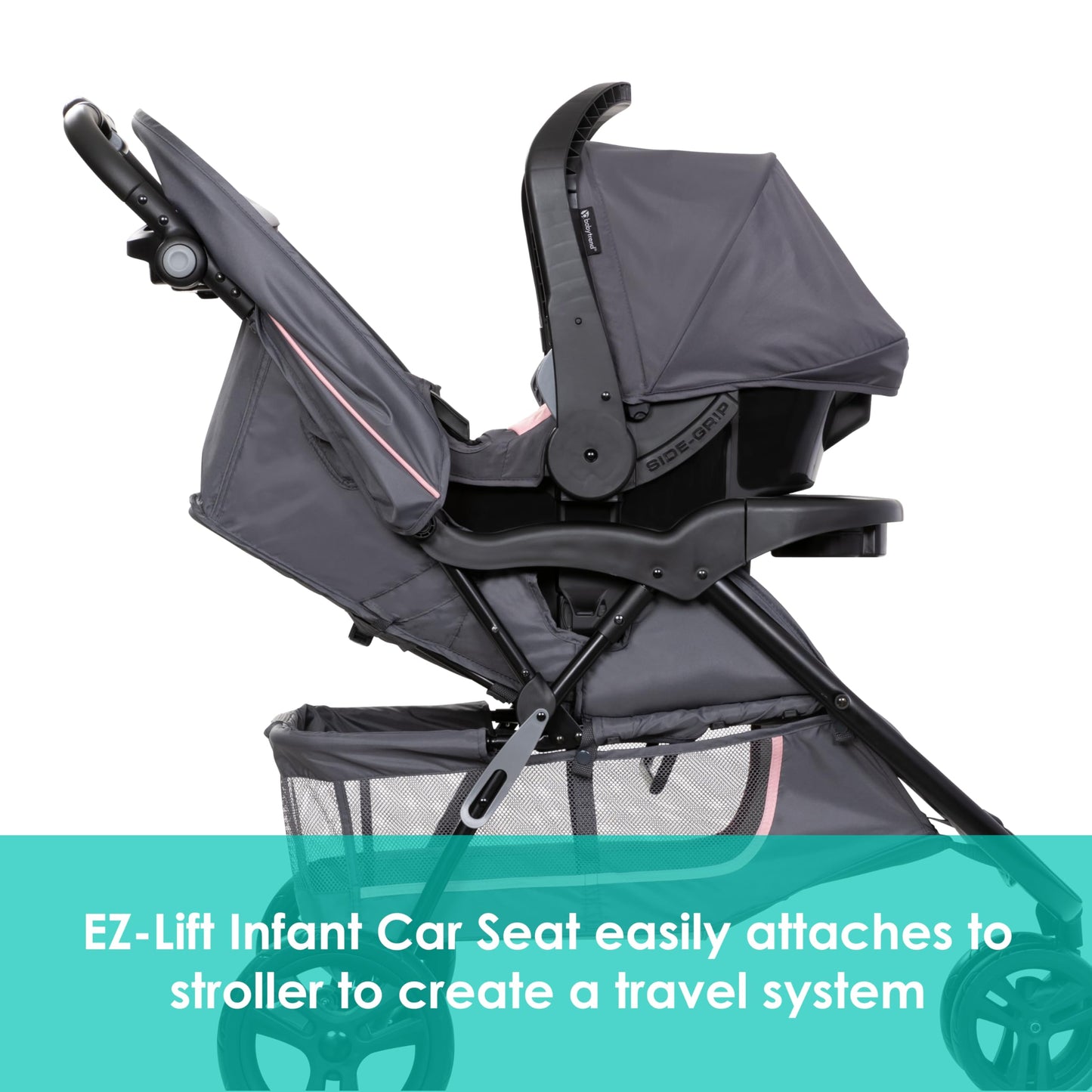 Baby Trend EZ Ride Travel System with EZ-Lift Car Seat – Dash Pink