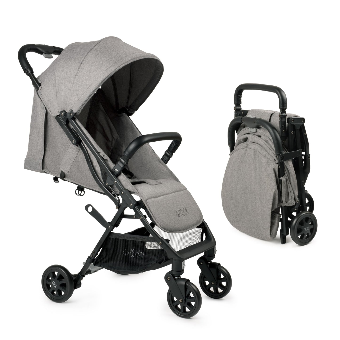KOOLABABY Lightweight Compact Travel Stroller with Canopy – Grey