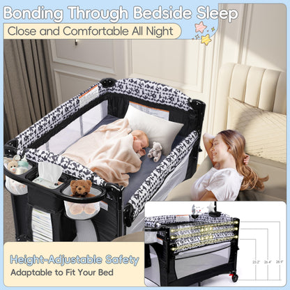 Xilingol 5-in-1 Pack & Play Baby Bassinet with Diaper Changer