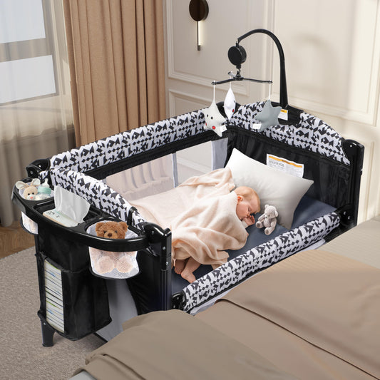 Xilingol 5-in-1 Pack & Play Baby Bassinet with Diaper Changer