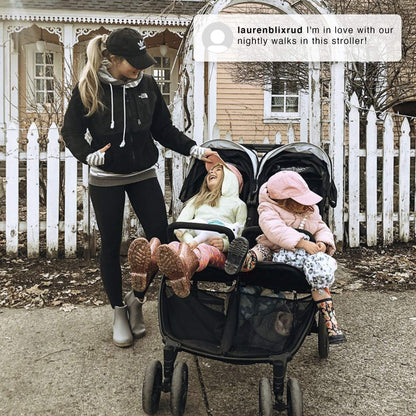 Jeep Destination Ultralight Side-by-Side Double Stroller – Midnight