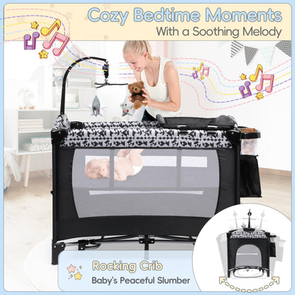 Xilingol 5-in-1 Pack & Play Baby Bassinet with Diaper Changer